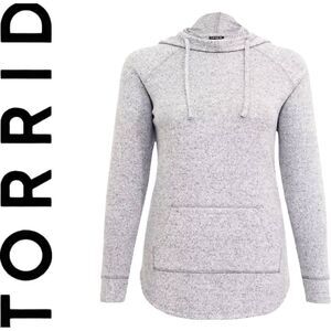 Torrid Women's Oversized Super Soft Plush Light Grey Hoodie.